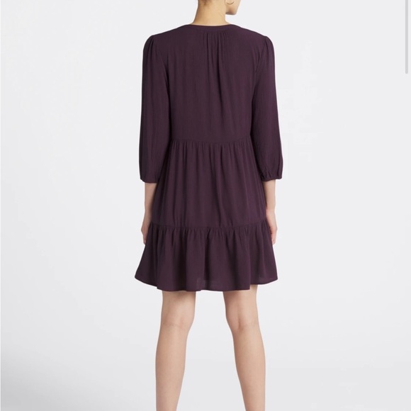 Market & Spruce XXL Petite Women’s Cassi Ruffle Neck Shift Dress with pockets - Picture 3 of 14